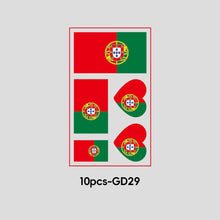 Load image into Gallery viewer, 10 Sheets National Flag Temporary Face Stickers for Football Soccer Sports Games Fans Party Win Goal Face Tattoo Stickers