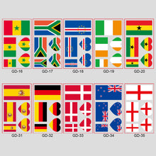 Load image into Gallery viewer, 10 Sheets National Flag Temporary Face Stickers for Football Soccer Sports Games Fans Party Win Goal Face Tattoo Stickers