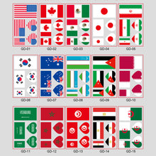 Load image into Gallery viewer, 10 Sheets National Flag Temporary Face Stickers for Football Soccer Sports Games Fans Party Win Goal Face Tattoo Stickers
