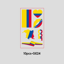 Load image into Gallery viewer, 10 Sheets Win Goal National Flag Temporary Face Stickers for Football Soccer Sports Games Fans Party Face Tattoo Stickers