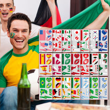 Load image into Gallery viewer, 10 Sheets Win Goal National Flag Temporary Face Stickers for Football Soccer Sports Games Fans Party Face Tattoo Stickers