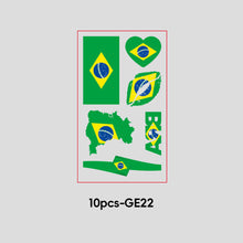 Load image into Gallery viewer, 10 Sheets Win Goal National Flag Temporary Face Stickers for Football Soccer Sports Games Fans Party Face Tattoo Stickers