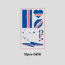 Load image into Gallery viewer, 10 Sheets Win Goal National Flag Temporary Face Stickers for Football Soccer Sports Games Fans Party Face Tattoo Stickers