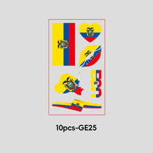 Load image into Gallery viewer, 10 Sheets Win Goal National Flag Temporary Face Stickers for Football Soccer Sports Games Fans Party Face Tattoo Stickers