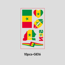 Load image into Gallery viewer, 10 Sheets Win Goal National Flag Temporary Face Stickers for Football Soccer Sports Games Fans Party Face Tattoo Stickers