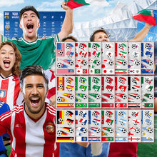 Load image into Gallery viewer, 10 Sheets Win Goal National Flag Temporary Face Stickers for Soccer Football Sports Games Fans Party Face Makeup Tattoo Stickers