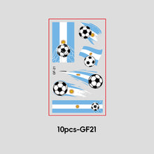 Load image into Gallery viewer, 10 Sheets Win Goal National Flag Temporary Face Stickers for Soccer Football Sports Games Fans Party Face Makeup Tattoo Stickers