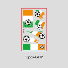 Load image into Gallery viewer, 10 Sheets Win Goal National Flag Temporary Face Stickers for Soccer Football Sports Games Fans Party Face Makeup Tattoo Stickers