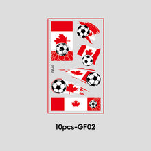 Load image into Gallery viewer, 10 Sheets Win Goal National Flag Temporary Face Stickers for Soccer Football Sports Games Fans Party Face Makeup Tattoo Stickers