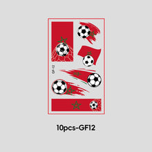 Load image into Gallery viewer, 10 Sheets Win Goal National Flag Temporary Face Stickers for Soccer Football Sports Games Fans Party Face Makeup Tattoo Stickers