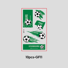Load image into Gallery viewer, 10 Sheets Win Goal National Flag Temporary Face Stickers for Soccer Football Sports Games Fans Party Face Makeup Tattoo Stickers