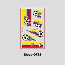Load image into Gallery viewer, 10 Sheets Win Goal National Flag Temporary Face Stickers for Soccer Football Sports Games Fans Party Face Makeup Tattoo Stickers