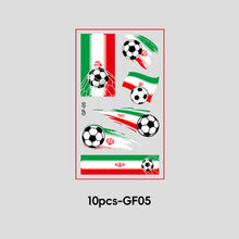 Load image into Gallery viewer, 10 Sheets Win Goal National Flag Temporary Face Stickers for Soccer Football Sports Games Fans Party Face Makeup Tattoo Stickers