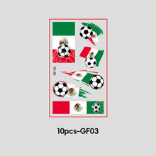 Load image into Gallery viewer, 10 Sheets Win Goal National Flag Temporary Face Stickers for Soccer Football Sports Games Fans Party Face Makeup Tattoo Stickers