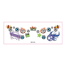 Load image into Gallery viewer, 5sheets Waterproof Football Temporary Tattoos for Soccer Goal Win Facial Stickers Soccer Sports Fans Face Tattoo Party Sticker