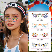 Load image into Gallery viewer, 5sheets Waterproof Football Temporary Tattoos for Soccer Goal Win Facial Stickers Soccer Sports Fans Face Tattoo Party Sticker