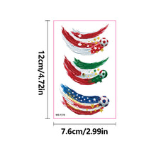 Load image into Gallery viewer, 10sheets Rainbow Waterproof Football Fest Temporary Tattoos Soccer Goal Win Facial Stickers Football Sports Fans Face Tattoo Party Sticker