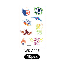 Load image into Gallery viewer, 10sheets Football Shoot Temporary face Stickers Soccer Sports Goal Win Parties Gatherings Waterproof Tattoo Stickers
