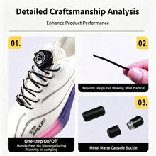 Load image into Gallery viewer, 2Pcs Easy Installation Lazy Automatic Shoelaces Drawstring Without Ties Black White Swivel Buckle Laces Thick Rope Sneakers Shoelace for Shoes