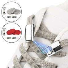 Load image into Gallery viewer, 8mm Metal Magnetic Shoelaces Without Ties Flat Elastic Lazy Laces Sneakers Boots No Tie Shoelace Rubber Bands for Shoes Accessories