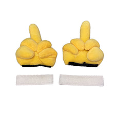 Load image into Gallery viewer, 2Pcs Funny Motorcycle Finger Plush Helmet Decoration Thumbs Up Sign Sticker Decor for Motorbike Bicycle Ski Helmet Headwear Accessories
