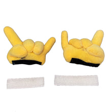 Load image into Gallery viewer, 2Pcs Funny Motorcycle Finger Plush Helmet Decoration Thumbs Up Sign Sticker Decor for Motorbike Bicycle Ski Helmet Headwear Accessories