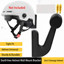 Load image into Gallery viewer, No Drill Helmet Wall Mount for Motorcycle Electric Scooter Adhesive Hanging Hook for Helmet Storage Space Saving Garage Organizer