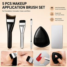 Load image into Gallery viewer, Foundation Brush Set with Color Mixing Palette & Makeup Sponges Professional Liquid Foundation Blending Brush Flat Top Soft Sponge for Flawless Base