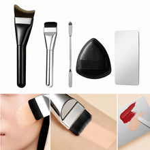 Load image into Gallery viewer, Foundation Brush Set with Color Mixing Palette & Makeup Sponges Professional Liquid Foundation Blending Brush Flat Top Soft Sponge for Flawless Base
