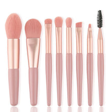 Load image into Gallery viewer, 8Pcs Mini Travel Makeup Brushes Set Portable Soft Bristles Foundation Blush Eyeshadow Blending Brush Kit with Pouch for Beginner