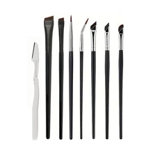 Load image into Gallery viewer, Eyeshadow Brush Set Professional Nylon Fiber Eye Makeup Brushes for Blending Shading Detail Work Travel Brow Tool Kit for Women