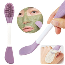 Load image into Gallery viewer, 2 in 1 Silicone Face Cleanser Brush & Mask Applicator Reusable Dual-Sided Facial Massager for Deep Pore Cleansing Exfoliating Tool Travel-Friendly