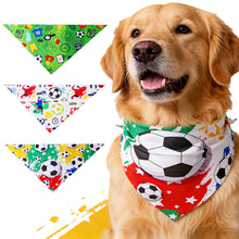 Load image into Gallery viewer, Football Print Dog Triangle Scarf Pet Bib for Small Medium Large Dogs Sports Pet Accessory for Puppy Cat Daily Wear & Game Day