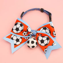 Load image into Gallery viewer, Football Print Cat Dog Collar Adjustable Nylon Breakaway Collar for Small Medium Dogs and Cats Sports Pet Accessory for Daily Wear & Game Day