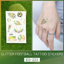 Load image into Gallery viewer, Glitter Temporary Tattoo Stickers Football Soccer Ball Bling-Bling Face Stickers for Soccer Fans Parties Football Sports Sticker