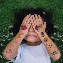 Load image into Gallery viewer, Glitter Temporary Tattoo Stickers Football Soccer Ball Bling-Bling Face Stickers for Soccer Fans Parties Football Sports Sticker