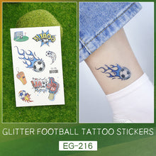 Load image into Gallery viewer, Glitter Temporary Tattoo Stickers Football Soccer Ball Bling-Bling Face Stickers for Soccer Fans Parties Football Sports Sticker