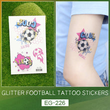 Load image into Gallery viewer, Glitter Temporary Tattoo Stickers Football Soccer Ball Bling-Bling Face Stickers for Soccer Fans Parties Football Sports Sticker