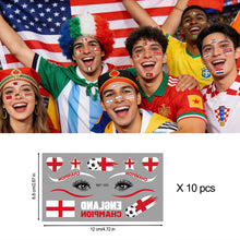 Load image into Gallery viewer, Football Game National Flag Facial Tattoo Stickers Soccer Sports Competition Party Temporary Tattoos for Men Women Face Stickers