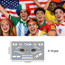 Load image into Gallery viewer, Football Game National Flag Facial Tattoo Stickers Soccer Sports Competition Party Temporary Tattoos for Men Women Face Stickers