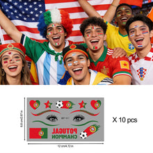 Load image into Gallery viewer, Football Game National Flag Facial Tattoo Stickers Soccer Sports Competition Party Temporary Tattoos for Men Women Face Stickers