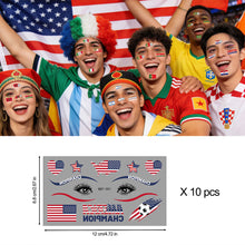 Load image into Gallery viewer, Football Game National Flag Facial Tattoo Stickers Soccer Sports Competition Party Temporary Tattoos for Men Women Face Stickers
