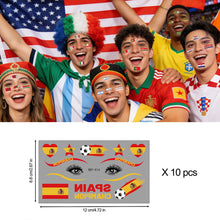 Load image into Gallery viewer, Football Game National Flag Facial Tattoo Stickers Soccer Sports Competition Party Temporary Tattoos for Men Women Face Stickers