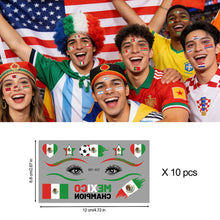 Load image into Gallery viewer, Football Game National Flag Facial Tattoo Stickers Soccer Sports Competition Party Temporary Tattoos for Men Women Face Stickers