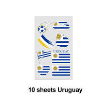 Load image into Gallery viewer, 10 Sheets Flag Disposable Temporary Tattoo Stickers Football Waterproof Lip & Face Tattoo Stickers Suitable for Adults Children