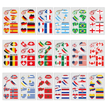 Load image into Gallery viewer, 10 Sheets Flag Disposable Temporary Tattoo Stickers Football Waterproof Lip & Face Tattoo Stickers Suitable for Adults Children