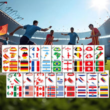 Load image into Gallery viewer, 10 Sheets Flag Disposable Temporary Tattoo Stickers Football Waterproof Lip & Face Tattoo Stickers Suitable for Adults Children