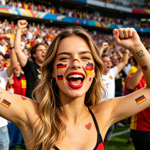Load image into Gallery viewer, 10 Sheets Flag Disposable Temporary Tattoo Stickers Football Waterproof Lip & Face Tattoo Stickers Suitable for Adults Children