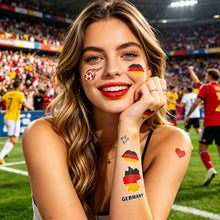 Load image into Gallery viewer, 10 Sheets Flag Disposable Temporary Tattoo Stickers Football Waterproof Lip & Face Tattoo Stickers Suitable for Adults Children