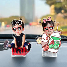 Load image into Gallery viewer, Solar Powered Car Swing Shake Head Creative Acrylic Wobbler Stand Ornament DIY Car Interior Decoration Cute Home Display Accessories